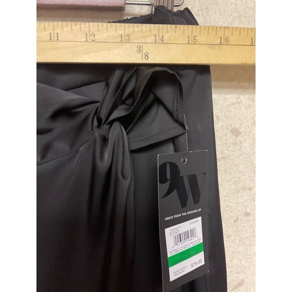 NEW! Nine West Wrap Black Skirt Silky Knee Length Careerwear Party Size Large - Picture 5 of 9